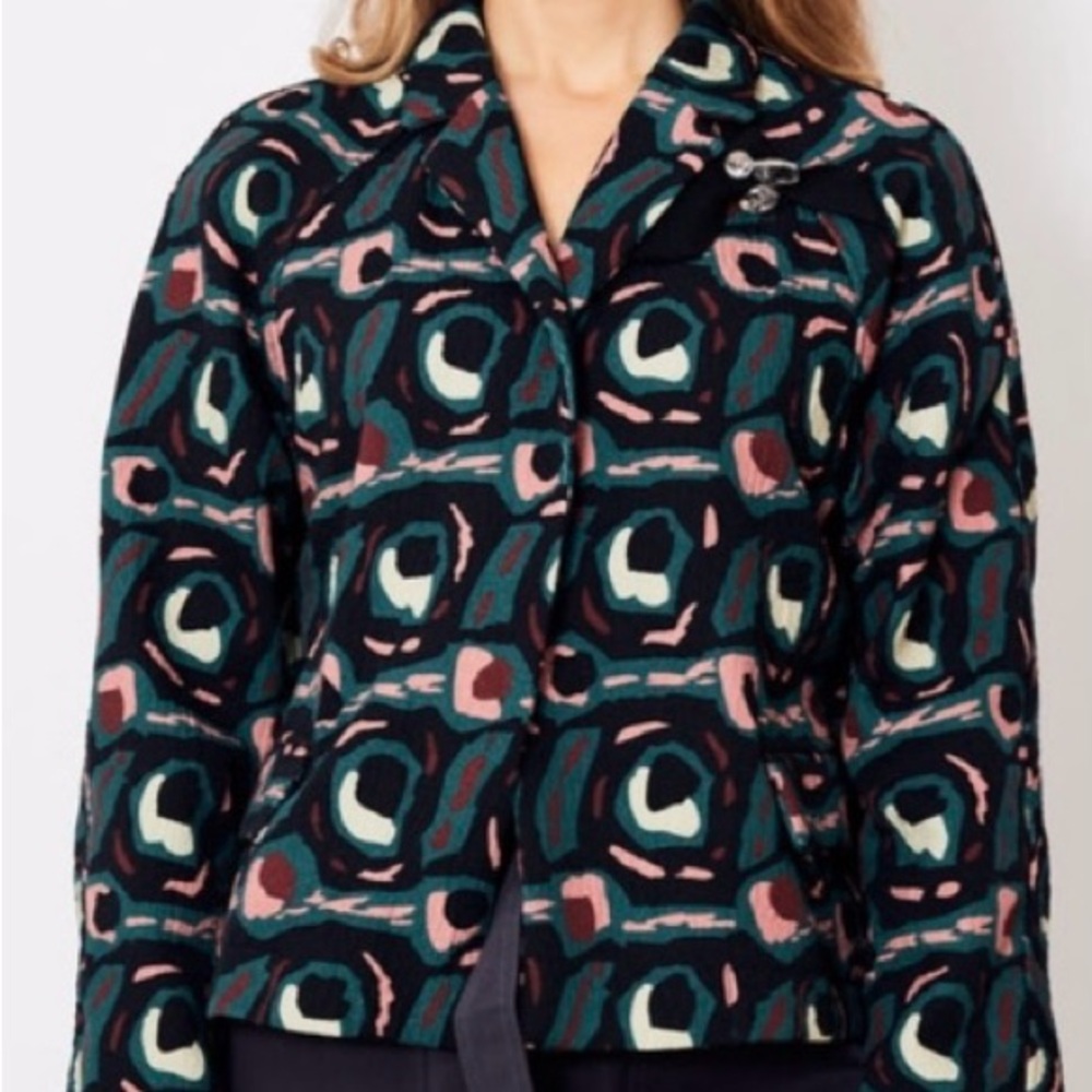 Odeeh Bold Cotton Hand Printed Statement Blazer - image 1